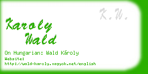 karoly wald business card